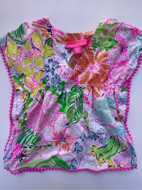 Lilly Pulitzer Nosey Posey Baby/Toddler Swimsuit Coverup - Floral V-Neck Tunic
